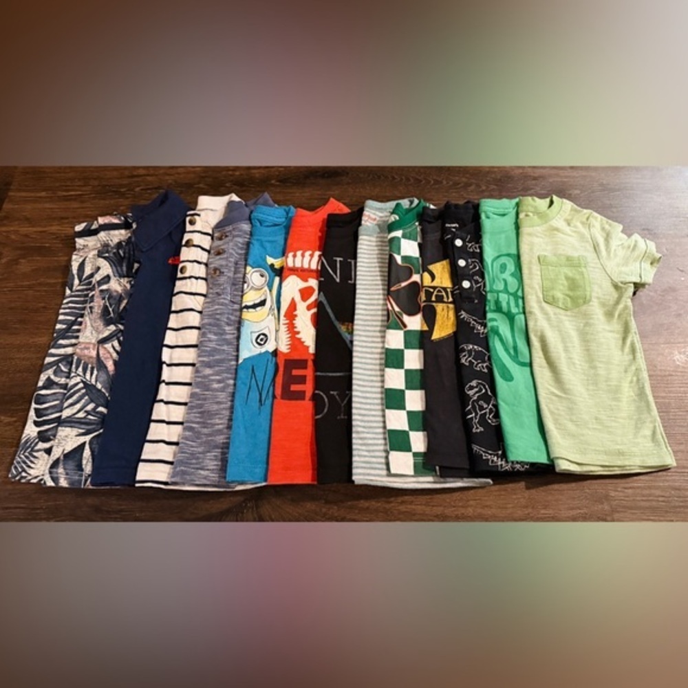 14 Colorful Graphic and Patterned Kids T-Shirts Bundle